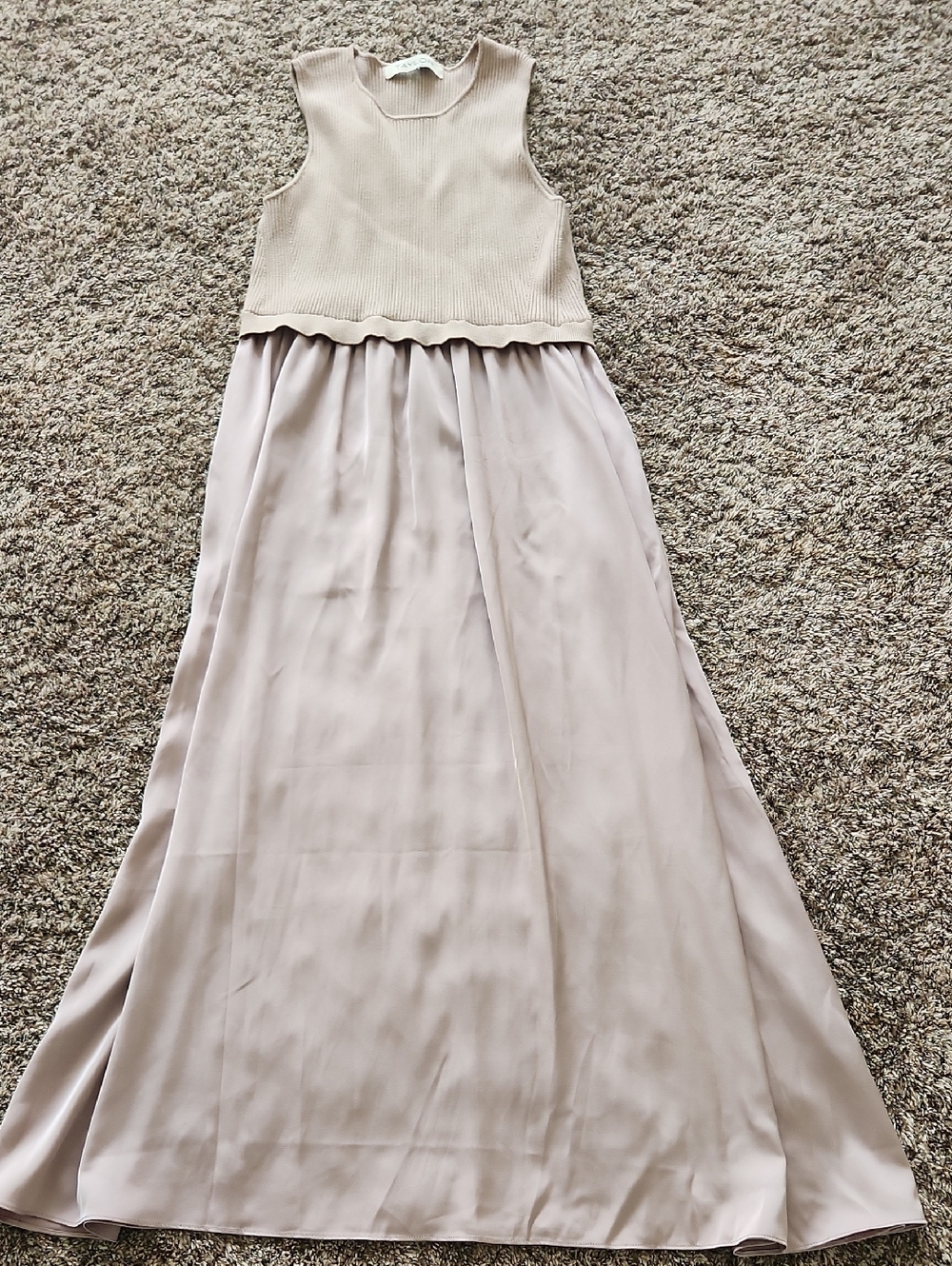 Taylor Sleeveless Maxi Skirt Dress in Light Taupe